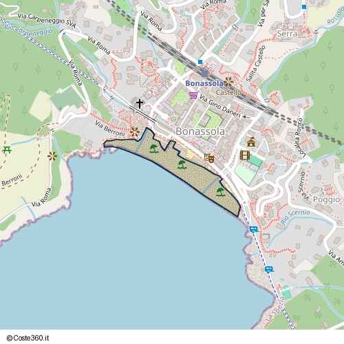 Posizione della spiaggia Spiaggia nei pressi di Via Antonio Discovolo, Bonassola, 19011