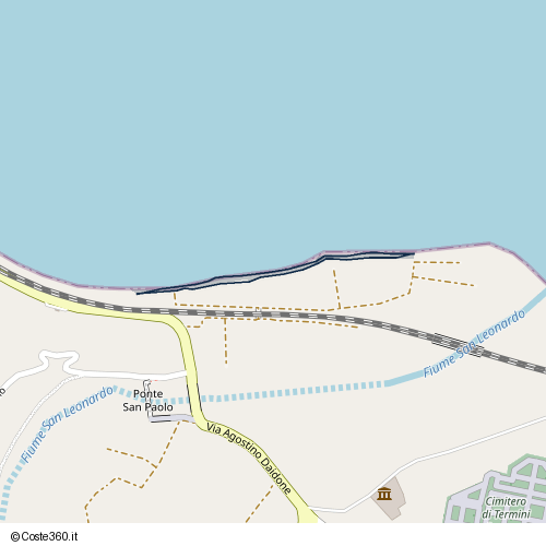 Posizione della spiaggia Spiaggia nei pressi di Strada statale Settentrionale Sicula, Termini Imerese, 90018