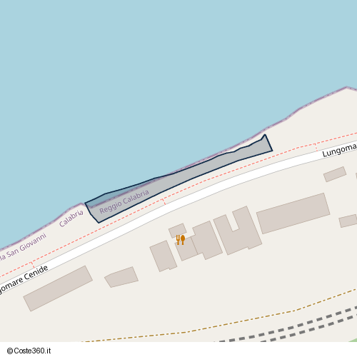 Posizione della spiaggia Spiaggia nei pressi di Lungomare Cenide, Pezzo Inferiore, Villa San Giovanni, 89018