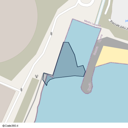 Posizione della spiaggia Spiaggia nei pressi di Piazzale Giuseppe De André, Medio Levante, Genova, 16128