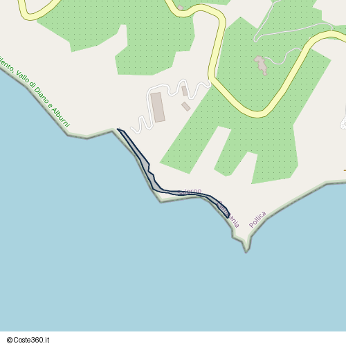 Posizione della spiaggia Spiaggia nei pressi di SR267/d, Pollica, 84068