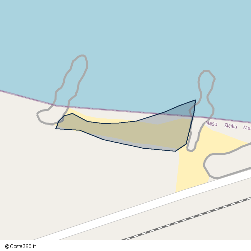 Posizione della spiaggia Spiaggia nei pressi di Brolo, 98061