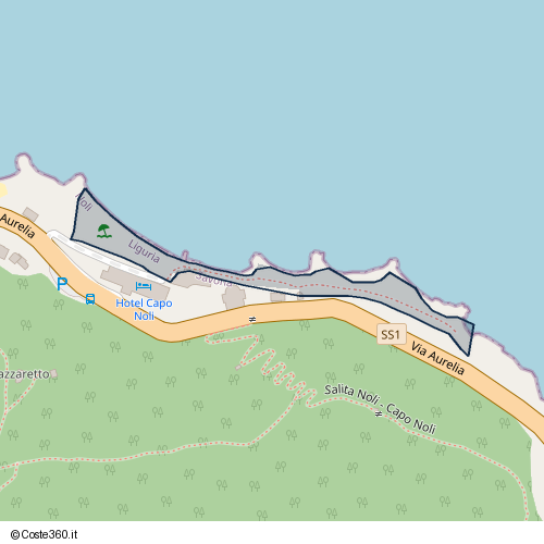 Posizione della spiaggia Spiaggia nei pressi di Via Aurelia, Noli, 17026