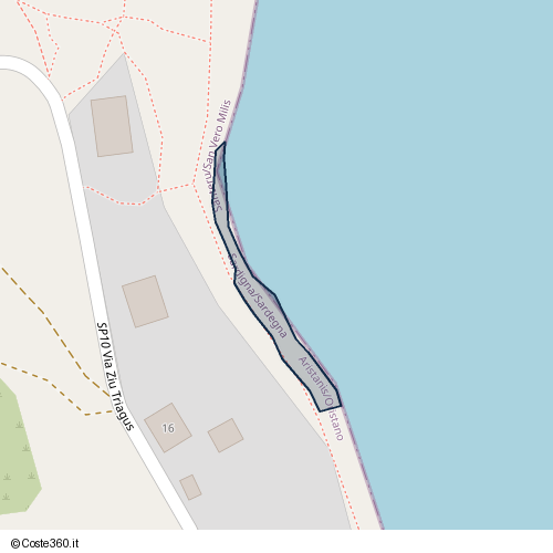 Posizione della spiaggia Spiaggia nei pressi di Via Ziu Triagus 16, Santeru/San Vero Milis, 09070
