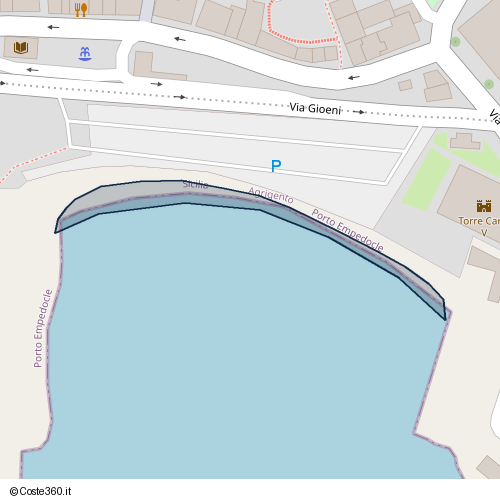 Posizione della spiaggia Spiaggia nei pressi di Via Gioeni, Porto Empedocle, 92014