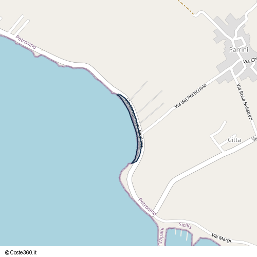 Posizione della spiaggia Spiaggia nei pressi di Via Lungomare Biscione, Petrosino, 91032