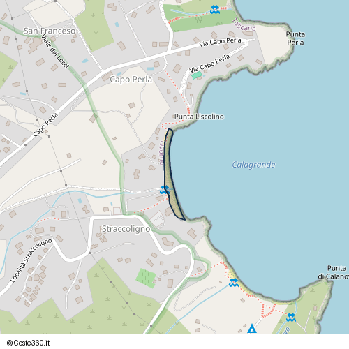 Posizione della spiaggia Spiaggia nei pressi di Località Straccoligno, Capoliveri, 57036