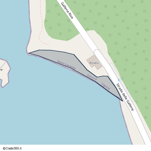 Posizione della spiaggia Spiaggia nei pressi di Strada delle Gallerie 2, Sestri Levante, 16039