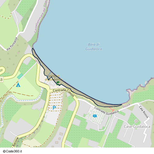 Posizione della spiaggia Spiaggia nei pressi di Contrada Ciavoli, Castellammare del Golfo, 91014