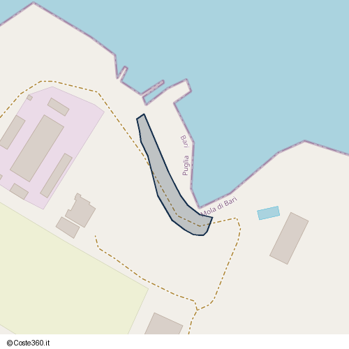 Posizione della spiaggia Spiaggia nei pressi di Viale Polignano, Mola di Bari, 70042