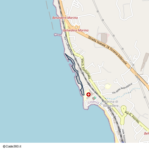 Posizione della spiaggia Spiaggia nei pressi di Via Leonida Repaci, Belvedere Marittimo, 87021