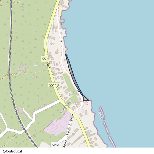 Posizione della spiaggia Spiaggia nei pressi di Santa Flavia, 90017