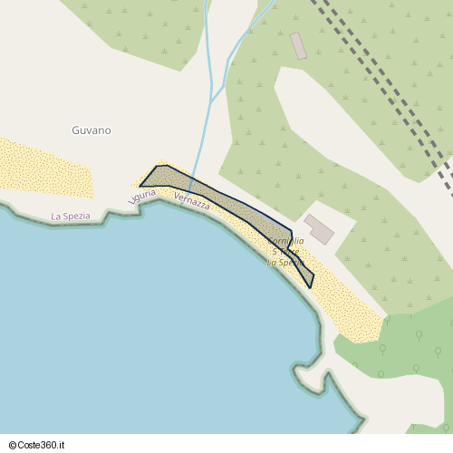 Posizione della spiaggia Spiaggia nei pressi di Località Prevo, Corniglia, 19018