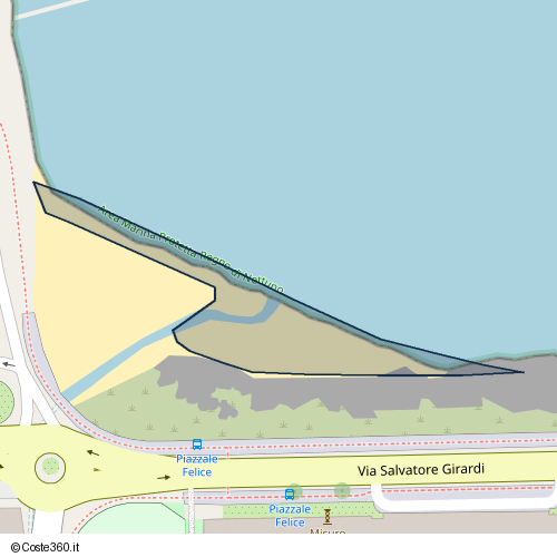 Posizione della spiaggia Spiaggia nei pressi di Bagni, 80074