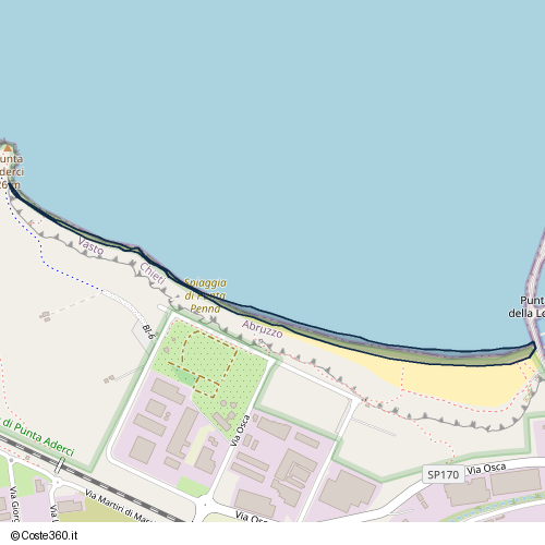 Posizione della spiaggia Spiaggia nei pressi di Vasto