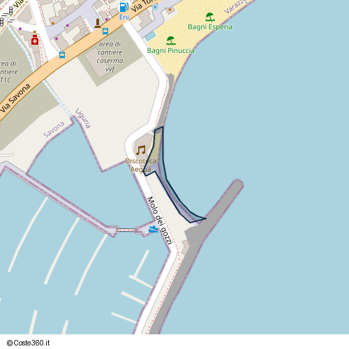 Posizione della spiaggia Spiaggia nei pressi di Via dei Cordari, Varazze, 17019