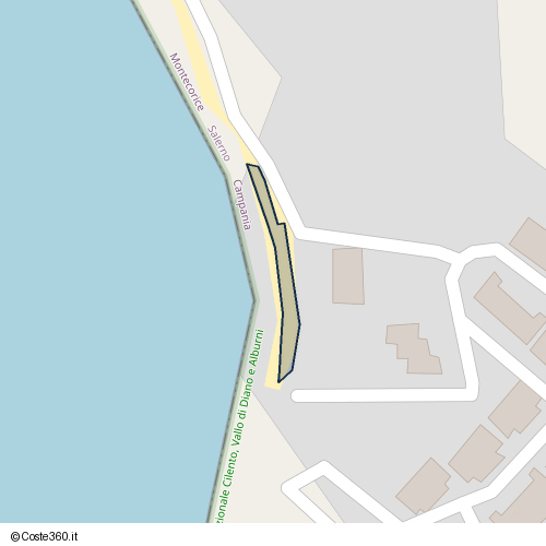 Posizione della spiaggia Spiaggia nei pressi di Montecorice