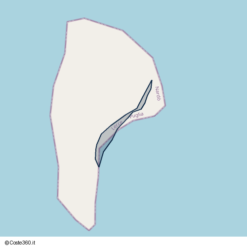 Posizione della spiaggia Spiaggia nei pressi di Via della Torre, Frascone, Nardò