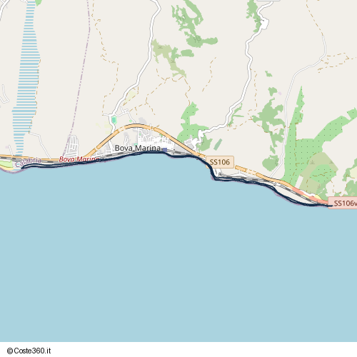 Posizione della spiaggia Spiaggia nei pressi di Bova Marina, 89035