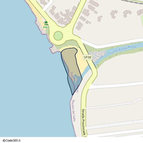 Posizione della spiaggia Spiaggia nei pressi di Strada Provinciale 38 Mazara del Vallo-Granitola, Mazara del Vallo, 91026