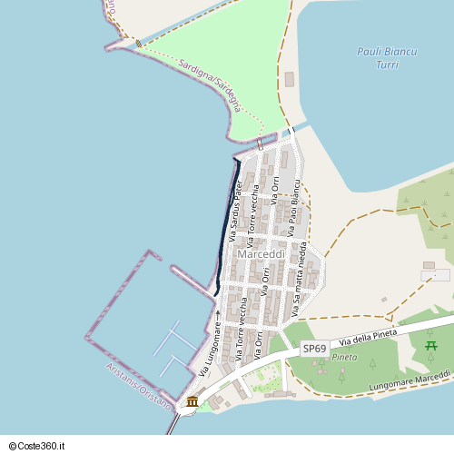 Posizione della spiaggia Spiaggia nei pressi di Via Sardus Pater, Terraba/Terralba, 09098