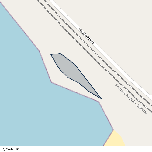 Posizione della spiaggia Spiaggia nei pressi di Via Marittima, Ercolano, 80055