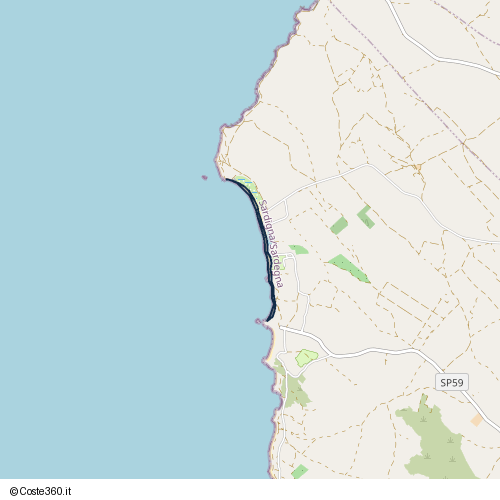 Posizione della spiaggia Spiaggia nei pressi di Crabas/Cabras, 09072