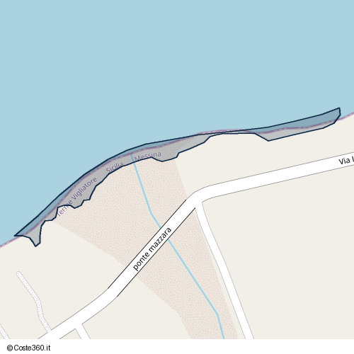 Posizione della spiaggia Spiaggia nei pressi di Terme Vigliatore, 98050