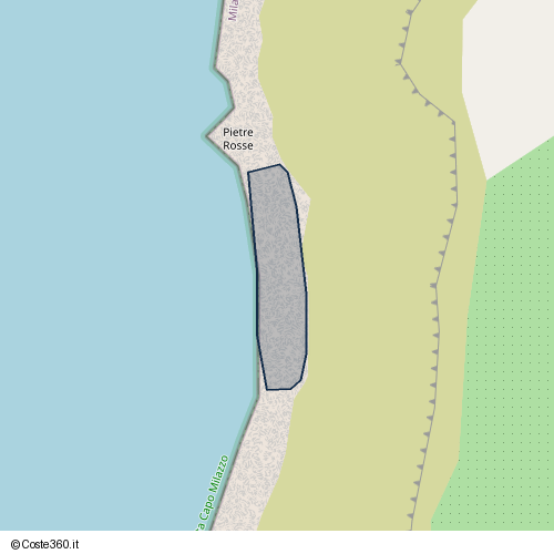 Posizione della spiaggia Spiaggia nei pressi di Via Baronia, Milazzo, 98057