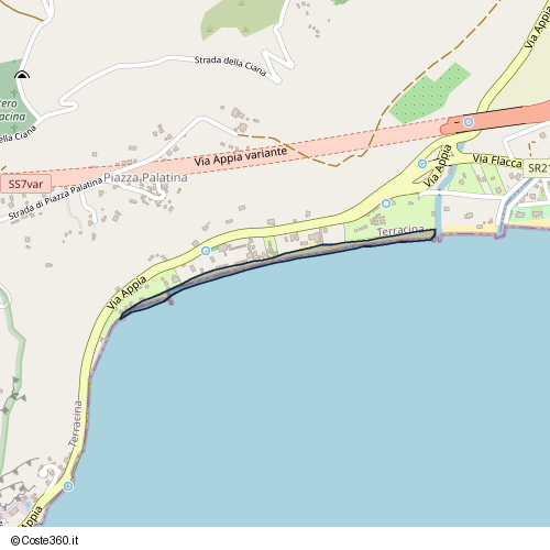 Posizione della spiaggia Spiaggia nei pressi di Via Appia, Terracina, 04049