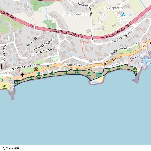 Posizione della spiaggia Spiaggia nei pressi di Via Genova, Varazze, 17019