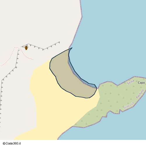 Posizione della spiaggia Spiaggia nei pressi di Strada provinciale Marzamemi-Portopalo, Pachino, 96018