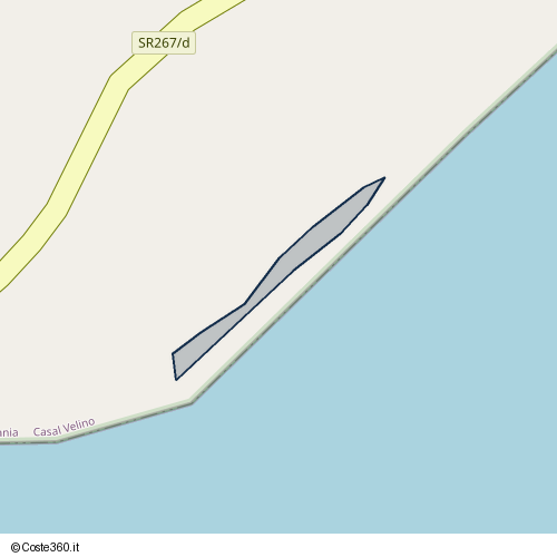 Posizione della spiaggia Spiaggia nei pressi di SR267/d, Casal Velino, 84068