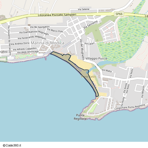 Posizione della spiaggia Spiaggia nei pressi di Via del Mughetto, Modica, 97010