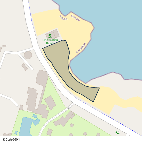 Posizione della spiaggia Spiaggia nei pressi di Carovigno, 72012