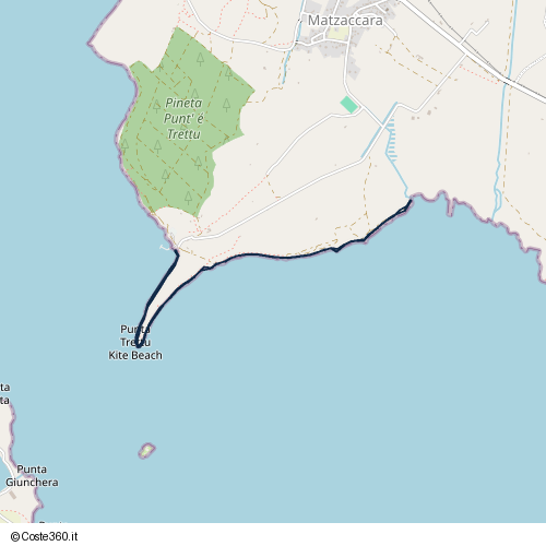 Posizione della spiaggia Spiaggia nei pressi di Matzaccara, 09010