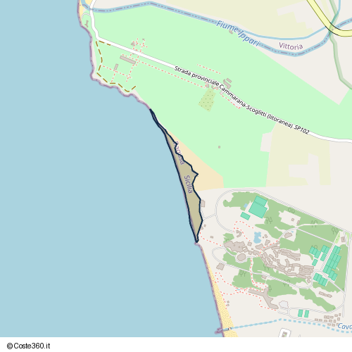 Posizione della spiaggia Spiaggia nei pressi di Riviera Kamarina, Vittoria, 97019