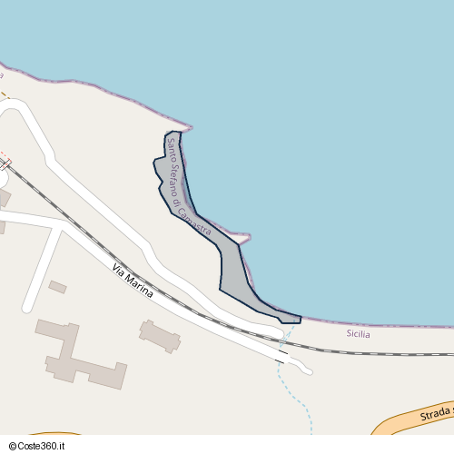 Posizione della spiaggia Spiaggia nei pressi di Santo Stefano di Camastra, 98077