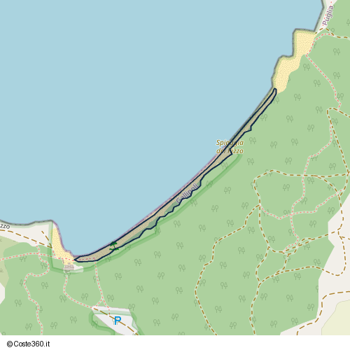 Posizione della spiaggia Spiaggia nei pressi di Sentiero Lido Pizzo-Torre del Pizzo, Gallipoli