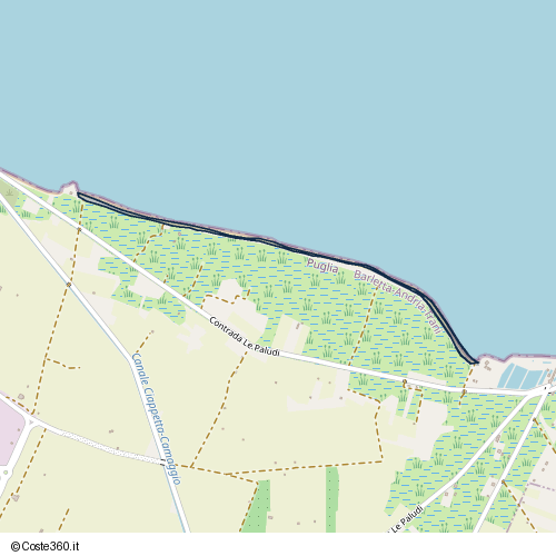 Posizione della spiaggia Spiaggia nei pressi di Contrada Le Paludi, Barletta, 76121