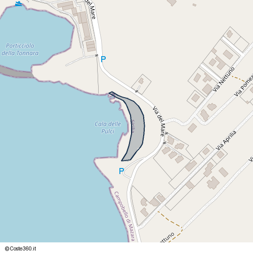 Posizione della spiaggia Spiaggia nei pressi di Via del Mare, Campobello di Mazara, 91021