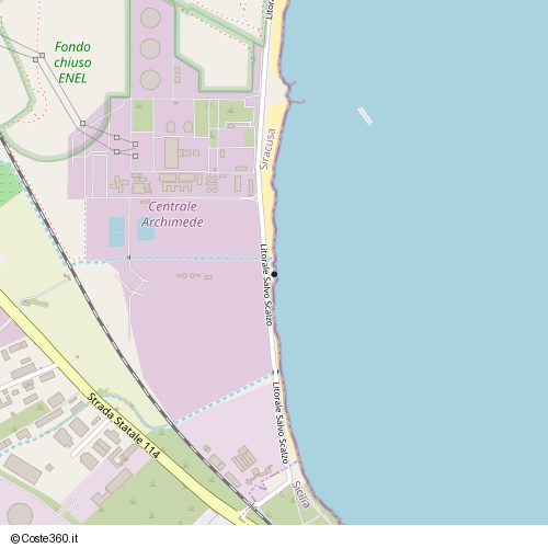 Posizione della spiaggia Spiaggia nei pressi di Litorale Salvo Scalzo, Priolo Gargallo, 96010