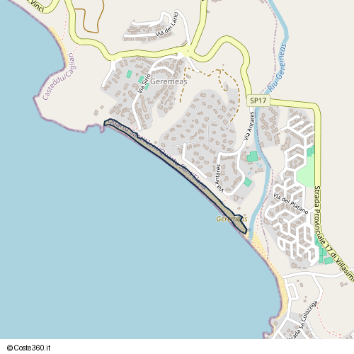 Posizione della spiaggia Spiaggia nei pressi di Quartu Sant'Aleni/Quartu Sant'Elena, 09045