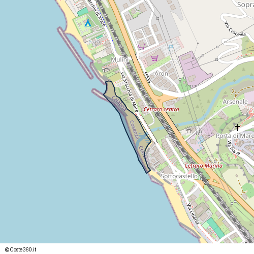 Posizione della spiaggia Spiaggia nei pressi di Cetraro Marina, Cetraro, 87022