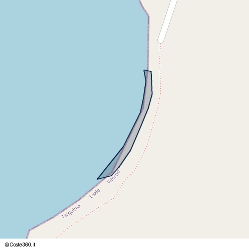 Posizione della spiaggia Spiaggia nei pressi di Via Ugo Neri, Tarquinia
