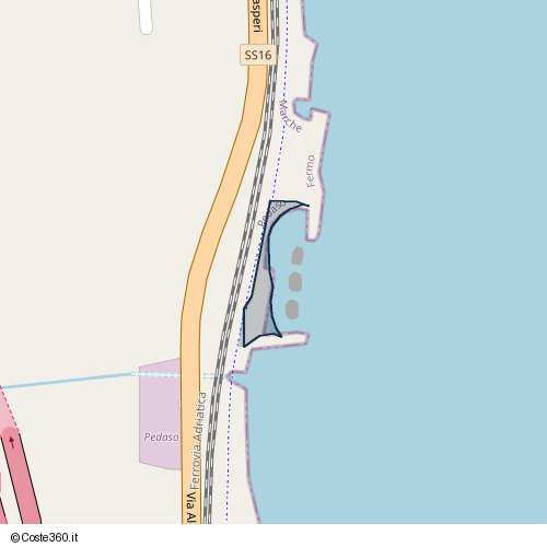 Posizione della spiaggia Spiaggia nei pressi di Via Alcide De Gasperi, Pedaso, 63827