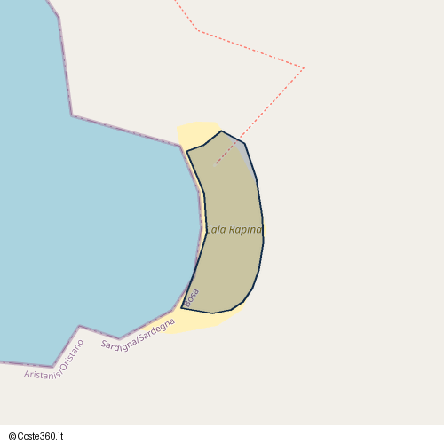Posizione della spiaggia Spiaggia nei pressi di Bosa Marina, 08013