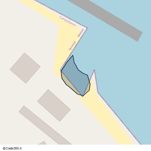 Posizione della spiaggia Spiaggia nei pressi di Via di Rio Vivo, Termoli, 86039