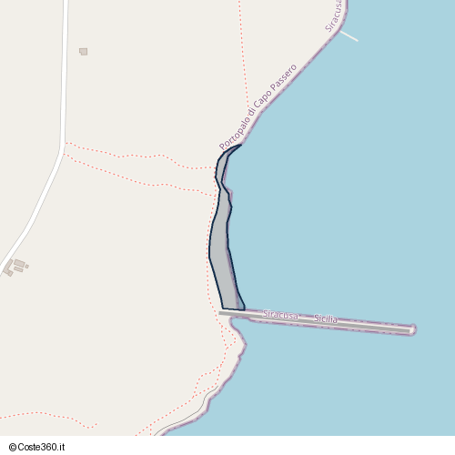 Posizione della spiaggia Spiaggia nei pressi di Portopalo di Capo Passero, 96026