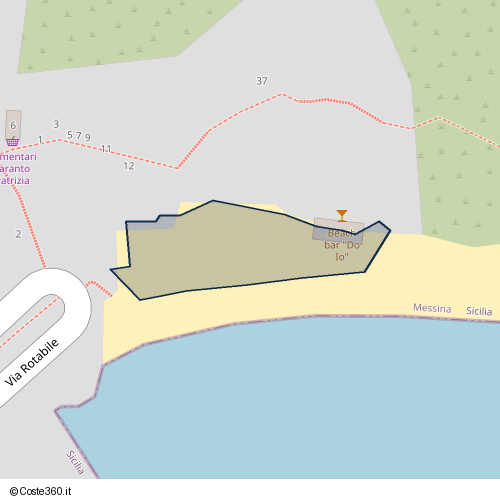 Posizione della spiaggia Spiaggia nei pressi di 13 Sentiero Serro Spinato, Leni, 98050